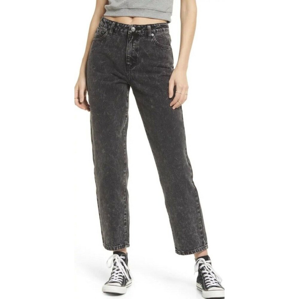 bp Mom Jeans High Waist Distressed‎ Black Size 29 NWT